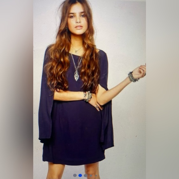 Free People Some Like It Hot slot sleeve dress size L - Picture 2 of 4